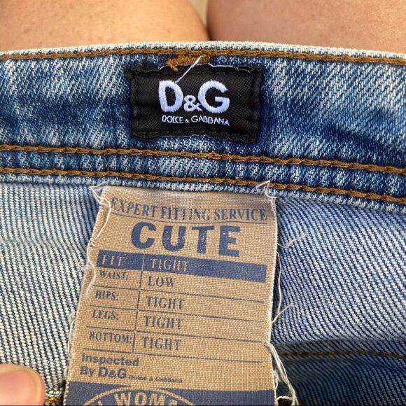 DOLCE GABBANA D&G CUTE Low Rise Jeans Y2K size 27 - Picture 14 of 16